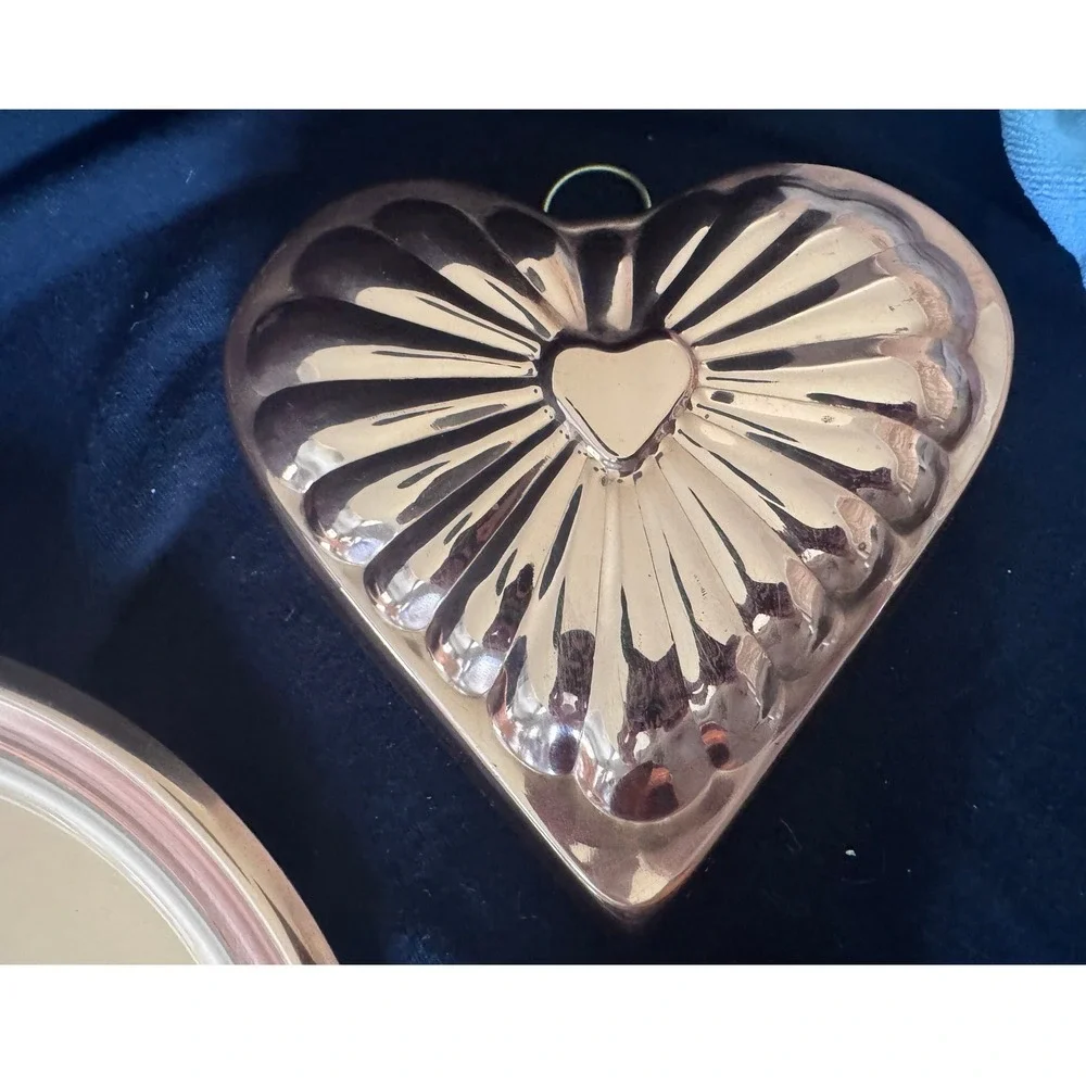 Vintage Paul Revere, Coppercraft‎ Guild Set Tray Heart Mold Cup 3 Piece